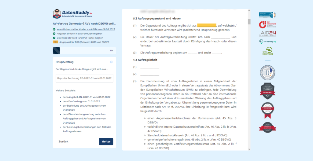 vor allem personenbezogene daten bei der auftragnehmer durch den der auftraggeber mit der des bezogen auf die DSGVO